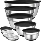 Набір металевих мисок із кришками та терками 6 шт