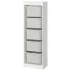 Стелаж з контейнерами TROFAST 46x30x145 см IKEA 695.754.77 білий/сірий