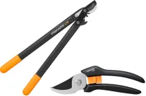 Набір Сучкоріз середній площинний із силовим приводом Fiskars PowerGear L74 (1000582/112290) + Площинний секатор Fiskars Solid P121 (1057160)