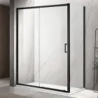 Душова кабіна Dusel А-517B, 100х80х195, розсувна, профіль чорний, скло прозоре (FA517B+FA520B)