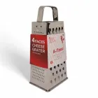 Тертка чотиристороння кухонна A-Plus GR1205 Grater 9" Піраміда з нержавіючої сталі
