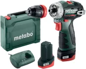 Акумуляторний безщітковий дриль-шуруповерт Metabo PowerMaxx BS BL Q 12V 2x2Ah Li-Power ЗП LC 40 Пластиковий кофр (601749500)