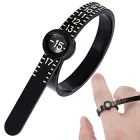 Кільцемір / пальцемір для визначення розміру ювелірної каблучки Ring Sizer ремінець - лінійка з лупою, розміри 1-17, чорний "P" (99072691)