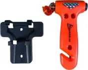 Аварійний молоток для скла Poputchik з кріпленням і з лезом для розрізання ременя (16-100-IS)