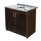 Тумба для кухні Венге 80 з накладною мийкою 80х50 (0,8 мм) права з сифоном