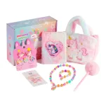 Подарунковий набір дитячий з сумкою Єдиноріг Unicorn в коробці для дівчинки бокс для свята 7 предметів рожевий (AN)30505