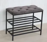 Банкетка для взуття 80 см Велюр «Антикіготь» №27 Темно-сірий-графіт