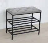 Банкетка для взуття 80 см Велюр «Антикіготь» №7 Сірий