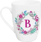 Фарфорова чашка Kvarta Літера В колір 360 мл в подарунковій коробці (2603) (2000004905019)