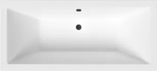 Ванна акрилова Helmken Alvaro 175x80 см (3T0322V197) комплект 4 в 1: прямокутна ванна, ніжки, Чорний підголовник і Чорна фронтальна панель