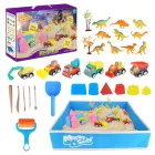 Кінетичний пісок для дітей "Парк динозаврів", маса для ліплення набір для творчості з формами для ліплення