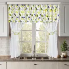 Коротка легка тюльова занавіска з принтом Лимони для кухні Adagio Windows Decor у розмірах 2,8х1,7м, Занавіски - фіранки з підхватами