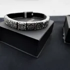 Браслет з срібними вставками Meridian 925 "Скандинавські Руни" проби КПЛ05