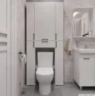 Шафа-пенал у ванну MebelProff ПВ-11, шафка для речей в ванну кімнату Білий