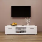 Тумба під телевізор 1400х403х361 комод у вітальню, ТВ-тумба з відкритими полицями Білий