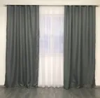 Комплект штор із льону блекаут 150x270 cm (2 шт) ALBO Темно-сірі (SH-M5-12)