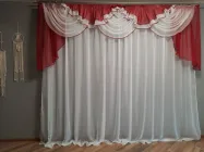 Готовий ламбрекен легкий із шифону ALBO 300x120 cm Червоний (L-K3-11)