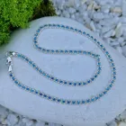 Жіночий срібний ланцюжок з блакитним камінням 925° проби "Арабський Бісмарк" (1806сл-40)