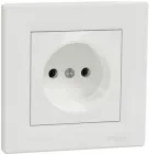 Розетка Schneider Electric Asfora без заземлювального контакту Біла з рамкою (EPH3000121)