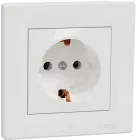 Розетка Schneider Electric Asfora із заземленням Біла з рамкою (EPH2900121)