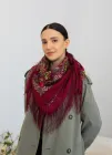 Хустка українська з тороками "Лілія" 90х90 см (бордова)