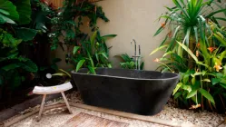 Ванна кам'яна Spirit of Stone окремостояча овальний дизайн 192 х 101 см Чорна RS_12