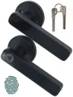 Розумний біометричний замок зі сканером відбитка пальця Finger lock дверна ручка для будь-яких дверей, чорний