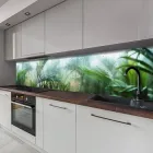 Наклейка на кухонний фартух 60 х 200 см, з захисною ламінацією, свіжість тропіків з краплями дощу (БП-tx361)