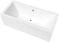 Ванна акрилова Helmken Alvaro 190x90 см (15DD872756) комплект 4 в 1: прямокутна ванна, ніжки, Сірий підголовник, Біла фронтальна панель