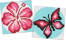 Алмазна мозаїка Ideyka на самоклеючій основі Для дітей Рожевий колір 9х9 см (AMS1063)