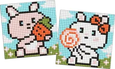 Алмазна мозаїка Ideyka на самоклеючій основі Для дітей Милі зайченята 9х9 см (AMS1093)