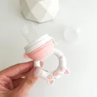 Ниблер "Свинка" (роза кварц), силіконовий для прикорму, для годування, соска для фруктів