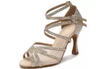 Босоніжки для танців з камінням Staranna 39 24,5 см бежеві (85КАМ245)