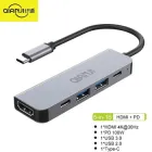 Адаптер перетворювач конвертер Type-C - HDMI 4K + USB Qianji 5 в 1