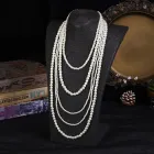 Перлинне багатошарове кольє намисто білі (II) 32297