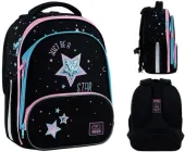 Рюкзак шкільний каркасний GoPack Education Be a Star 38x28x15 см 12.5 л Чорний (GO25-597M-1)