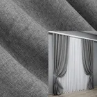 Комплект готових штор VR-Textil Льон Мішковина № 108ш Сірий 100х270см 2 шт (31-033)