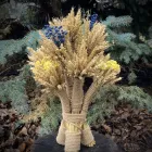 Різдвяний Дідух з пшеничного колосся та льону 45см