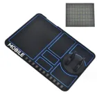 Універсальний антиковзкий килимок на торпеду в авто з тримачем для телефону та авто візитницею Scratch mat Чорний з синім