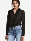 Сорочка жіноча H&M 0430554_блискучий 32 Чорна (KZ2000000936215_KAY2000000936215)