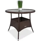 Стіл Just Relax 90х90 Круглий Коричневий з Ротангу зі сталевим каркасом (1 Стіл)