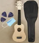 Укулеле (Гавайська гітара) з чохлом HM100-GB Без лаку (натуральний колір) + три медатори + серветка з мікрофібри + додаткова струна (mrk2851)