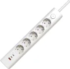 Мережевий подовжувач Electrum із заземленням і вимикачем 2 Type-C + USB, 5 розеток 3 м (C-ES-1991)