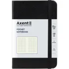 Діловий записник А6 Axent Partner на гумці 96 аркушів в клітинку чорний (8301-01-A)
