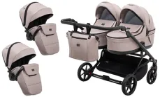 Коляска 2 в 1 для двійні Adamex Leo Duo Tip TK-72 капучино