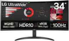 Монітор 34" LG UltraWide QHD 34WR50QK-B