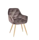 Крісло для кухні м'яке Sea Mebli Frederik WD велюр шоколад ніжки металеві під дерево