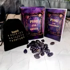 Комплект: Руни з аметиста + книга + коробочка, українська мова