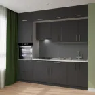 Кухня ДСП 1 Класік SENAM 2,4 м вбудовані плита та витяжка, з антресолями, з ручками Графіт сірий (ДСП1Р24.3)