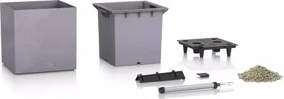 Вазон Lechuza Canto Stone 30 30 x 30 x 30 см низький Темно-сірий (15931-4008789159311)